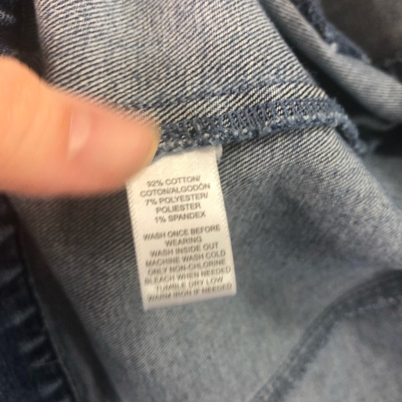 Loft Sz SP Denim Jacket Trucker Short/Crop Medium Wash Casual Classic Boho Chic - Picture 9 of 10